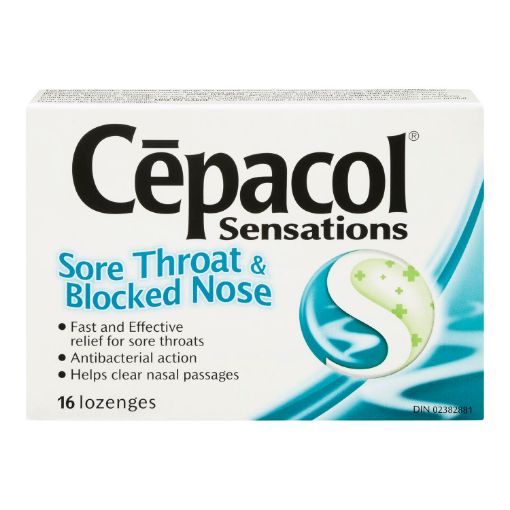 Picture of CEPACOL SENSATIONS LOZENGES - THROAT/NOSE 16S                              