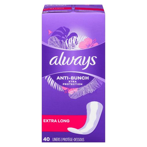 Picture of ALWAYS XTRA PROTECTION PANTY LINERS - DAILY LINERS - EXTRA LONG - UNST 40S