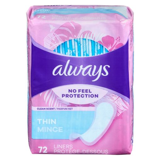 Picture of ALWAYS PANTY LINERS - THIN - CLEAN SCENT 72S