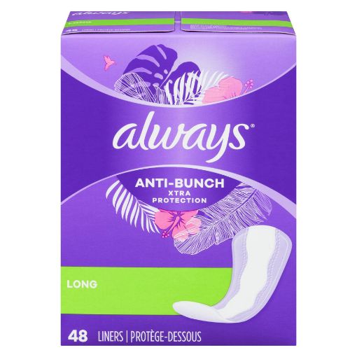 Picture of ALWAYS XTRA PROTECTION PANTY LINERS - LONG - UNSCENTED 1.2X 48S
