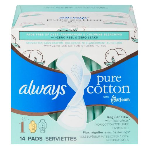 Picture of ALWAYS INFINITY NATURALS - PURE COTTON WITH FLEXFOAM SZ1 1X 14S            