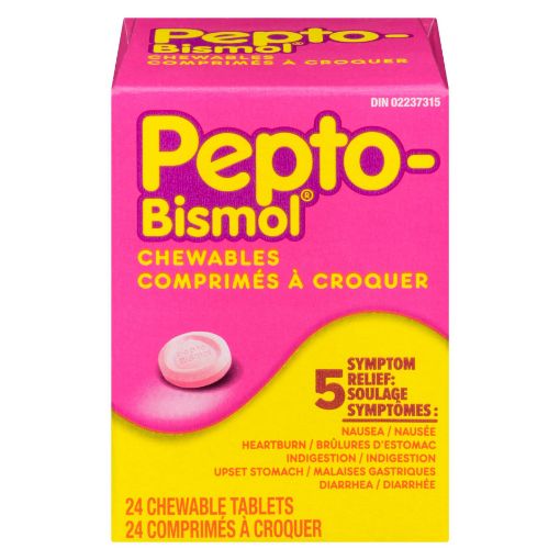 Picture of PEPTO BISMOL CHEWABLE TABLET - ORIGINAL FLAVOUR 24S                        