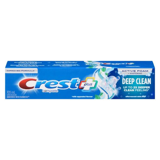 Picture of CREST COMPLETE WHITENING + DEEP CLEAN TOOTHPASTE - EFFERVESCENT MINT 120ML
