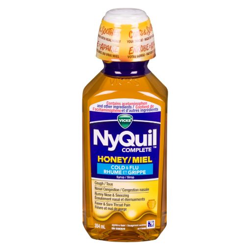 Picture of VICKS NYQUIL COMPLETE COLD and FLU - HONEY 354ML
