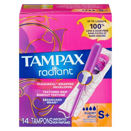 Picture of TAMPAX RADIANT TAMPONS - SUPER PLUS - UNSCENTED 1X 14S