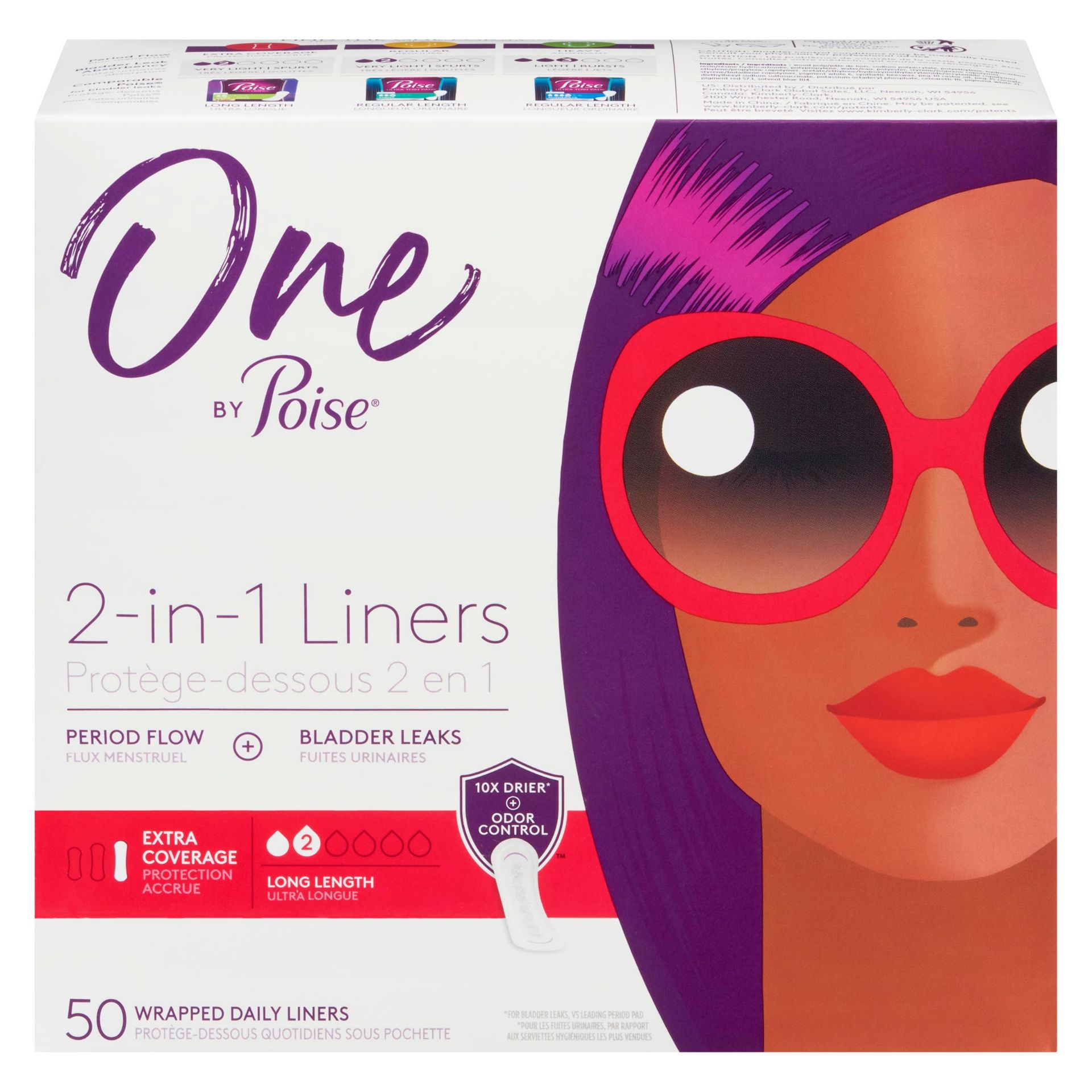 Poise Daily Liners, Very Light, Long Length