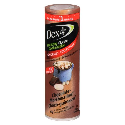 Picture of DEX 4 GLUCOSE TABLETS - TUBES - CHOCOLATE MARSHMALLOW 10S