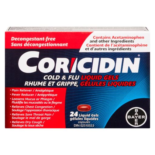 Picture of CORICIDIN COLD and FLU LIQUID GEL CAPSULES 24S