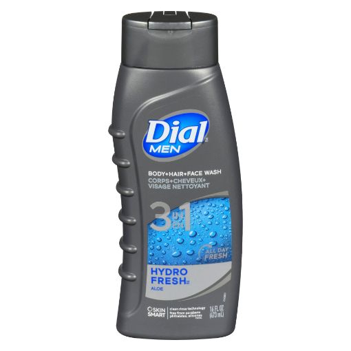 Picture of DIAL MEN HYDRO FRESH 3IN1 HAIR+BODY+FACE WASH 473ML                        