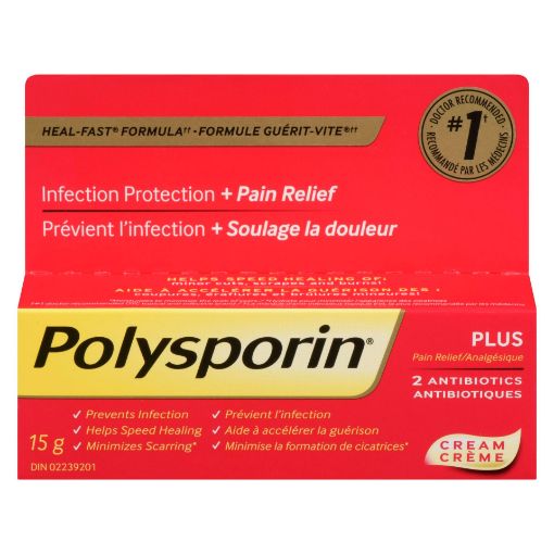 Picture of POLYSPORIN PLUS PAIN RELIEF CREAM 15GR                                     