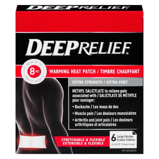 Picture of DEEP RELIEF REGULAR STRENGTH WARMING HEAT PATCH 6S