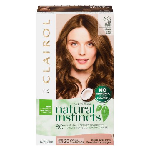 Picture of CLAIROL NATURAL INSTINCTS HAIR COLOUR - 6G LIGHT GOLDEN BROWN - TOASTED ALM