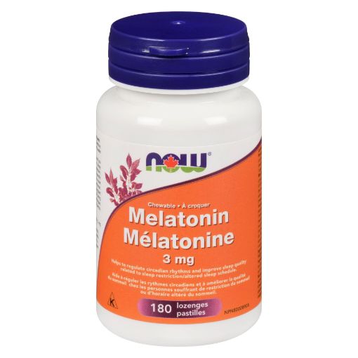 Picture of NOW MELATONIN 3MG - CHEWABLE LOZENGES 180S