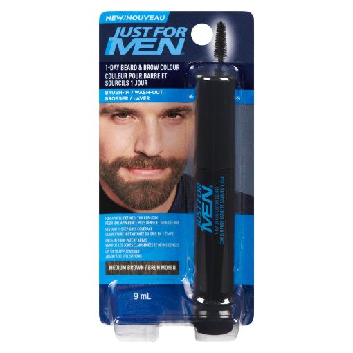 Picture of JUST FOR MEN 1 DAY BEARD and BROW COLOUR MEDIUM BROWN 9ML