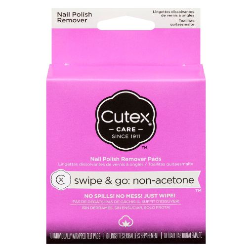 Picture of CUTEX SWIPE and GO NAIL POLISH REMOVER PADS - NON-ACETONE 10S