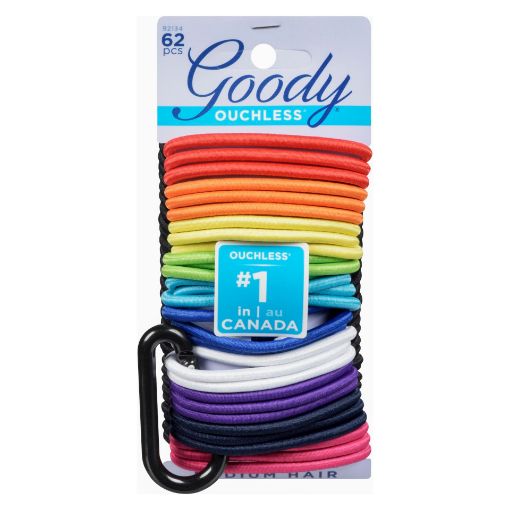 Picture of GOODY OUCHLESS ELASTICS BLACK/BRIGHTS W/CARBINER CLIP 62S