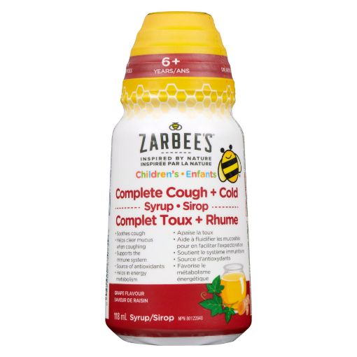 Picture of ZARBEES COMPLETE COUGH COLD SYRUP - GRAPE 118ML