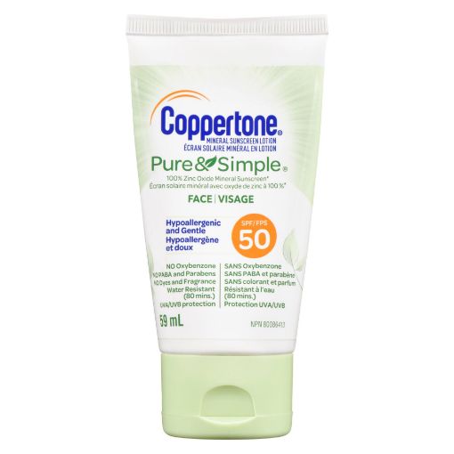 Picture of COPPERTONE PURE and SIMPLE FACE LOTION SPF50 59ML