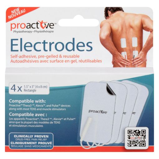 Picture of PROACTIVE ADHESIVE GEL ELECTRODES REUSABLE RECTANGULAR 1.57INX3.15IN 4S