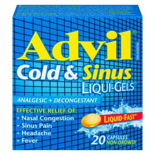 Picture of ADVIL COLD and SINUS CAPSULES 200MG 20S