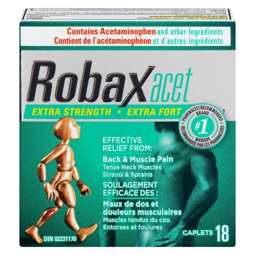 Picture of ROBAXACET EXTRA STRENGTH CAPLET 500MG 18S                                  