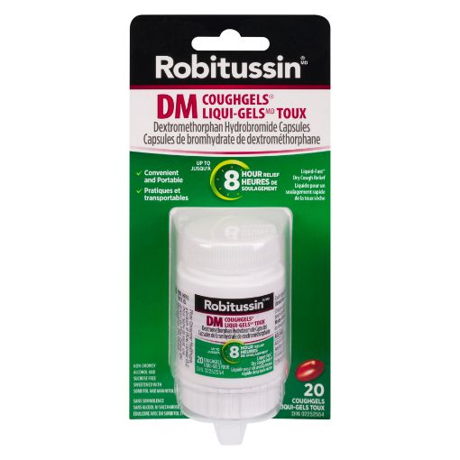 Picture of ROBITUSSIN DM COUGH 8HR CAPSULES 20S                                       