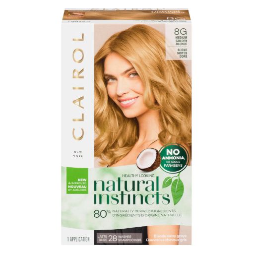 Picture of CLAIROL NATURAL INSTINCTS HAIR COLOUR - 8G MEDIUM GOLDEN BLONDE - SUNFLOWER