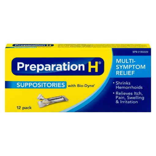 Picture of PREPARATION H SUPPOSITORIES 12S                                            