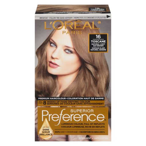 Picture of LOREAL PREFERENCE HAIR COLOUR - NATURAL LIGHT ASH BROWN #16                