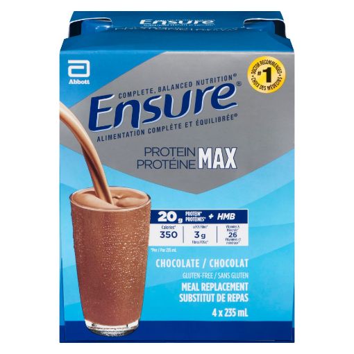 Picture of ENSURE PROTEIN MAX - CHOCOLATE 4X235ML                                     