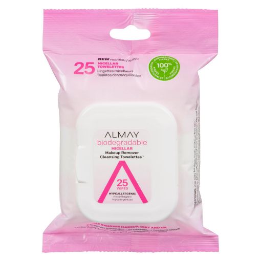 Picture of ALMAY BIODEGRADABLE MICELLAR MAKEUP REMOVER CLEANSING TOWELETTES           