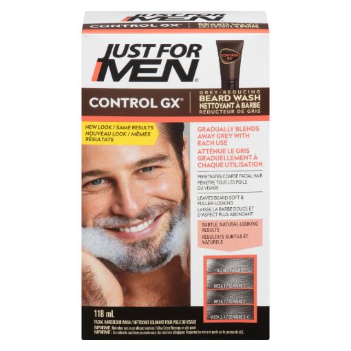 Picture of JUST FOR MEN CONTROL GX GREY REDUCING BEARD WASH and CONDITIONER 118ML