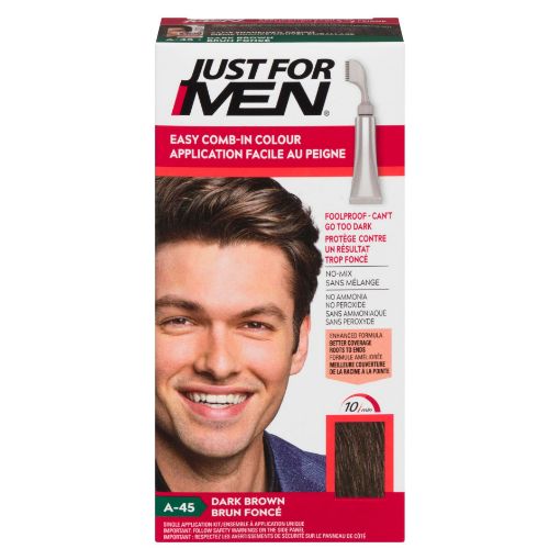 Picture of JUST FOR MEN EASY COMB-IN COLOUR - DARK BROWN A-45                         