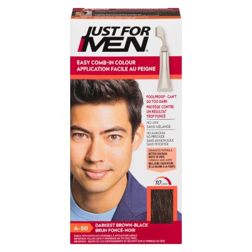 Picture of JUST FOR MEN EASY COMB-IN COLOUR - DARKEST BROWN/BLACK A-50                