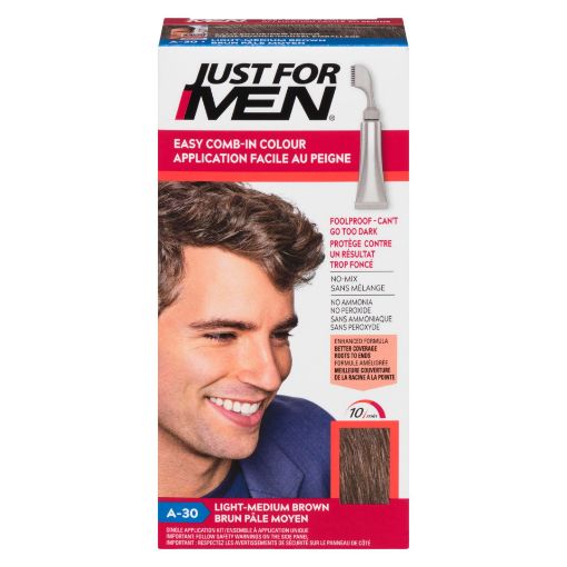 Picture of JUST FOR MEN EASY COMB-IN COLOUR - LIGHT-MEDIUM BROWN A-30                 