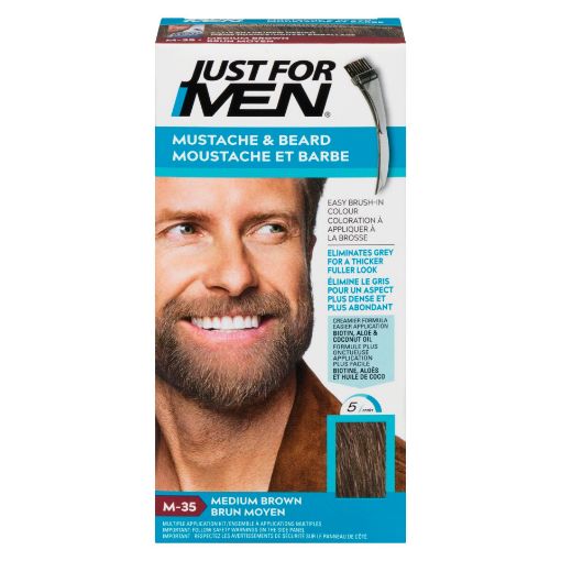 Picture of JUST FOR MEN MUSTACHE and BEARD - MEDIUM BROWN M-35