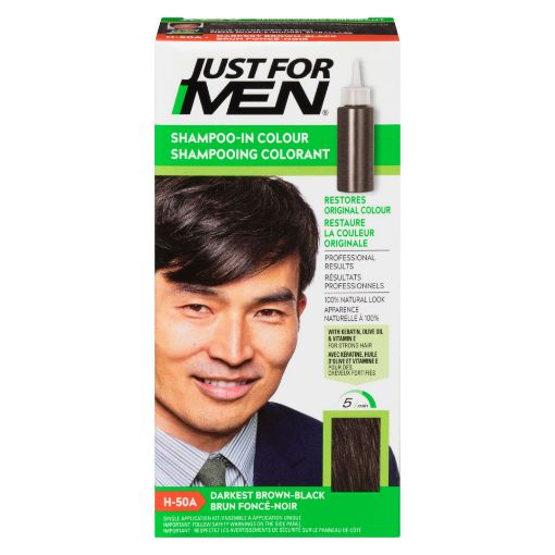 Picture of JUST FOR MEN SHAMPOO-IN COLOUR - DARKEST BROWN-BLACK (ASIAN) H-50A         