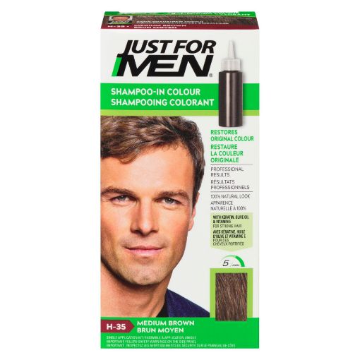 Picture of JUST FOR MEN SHAMPOO-IN COLOUR - MEDIUM BROWN H-35                         