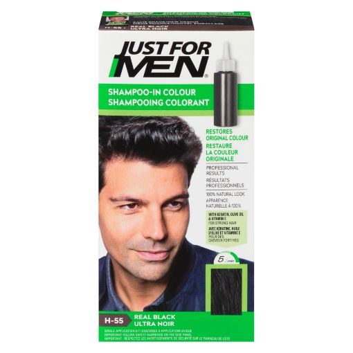 Picture of JUST FOR MEN SHAMPOO-IN COLOUR - REAL BLACK H-55                           