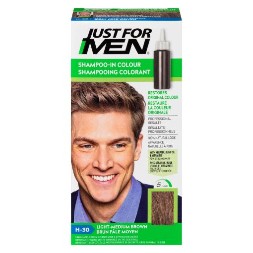 Picture of JUST FOR MEN SHAMPOO-IN COLOUR - LIGHT-MEDIUM BROWN H-30                   