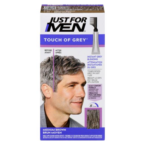 Picture of JUST FOR MEN TOUCH OF GREY HAIR COLOUR - MEDIUM BROWN T-35                 