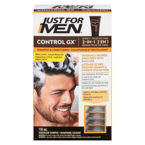Picture of JUST FOR MEN CONTROL GX 2IN1 GREY REDUCING SHAMPOO and CONDITIONER 118ML