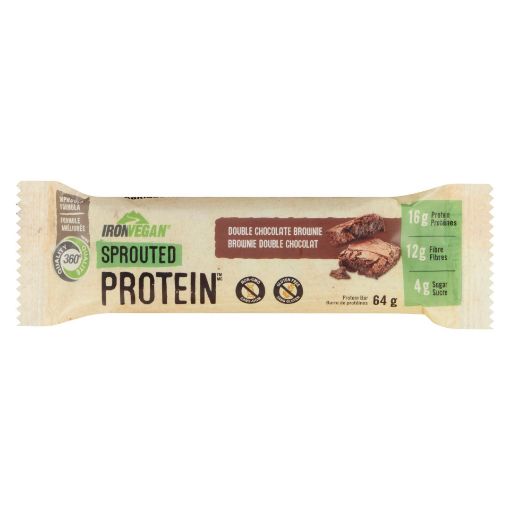 Picture of IRON VEGAN PROTEIN BAR - DOUBLE CHOCOLATE BROWNIE 64GR                     