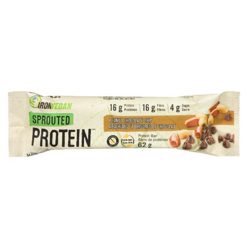 Picture of IRON VEGAN PROTEIN BAR - PEANUT CHOCOLATE CHIP 62GR                        