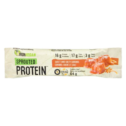 Picture of IRON VEGAN PROTEIN BAR - SWEET and SALTY CARAMEL 64GR