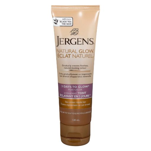 Picture of JERGENS NATURAL GLOW 3 DAYS TO GLOW MOISTURIZER - MEDIUM TO TAN 120ML      