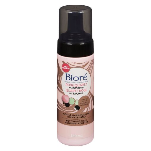 Picture of BIORE ROSE QUARTZ and CHARCOAL GENTLE MARSHMALLOW FOAM CLEANSER 150ML