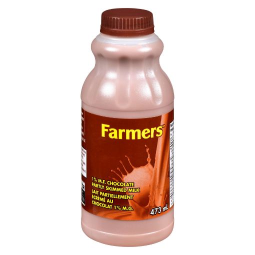 Picture of FARMERS CHOCOLATE MILK - PARTLY SKIMMED 1% 473ML