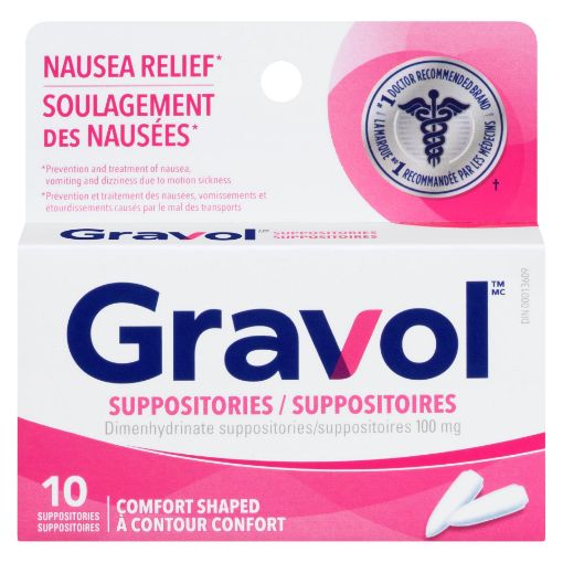 Picture of GRAVOL SUPPOSITORIES 100 MG 10S                                            