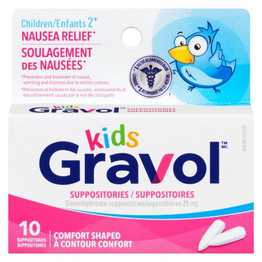Picture of GRAVOL BABY 25MG SUPPOSITORY 10S                                           